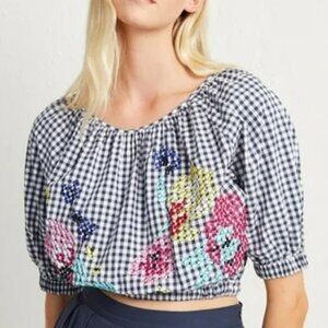 French Connection Lavande Gingham Top, Indigo/Summer XS